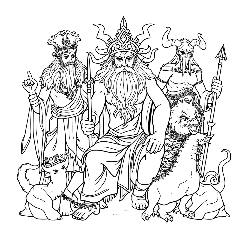 Mythology coloring page
