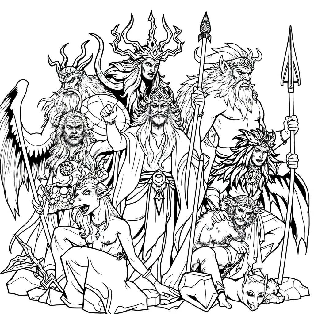 Mythology coloring page