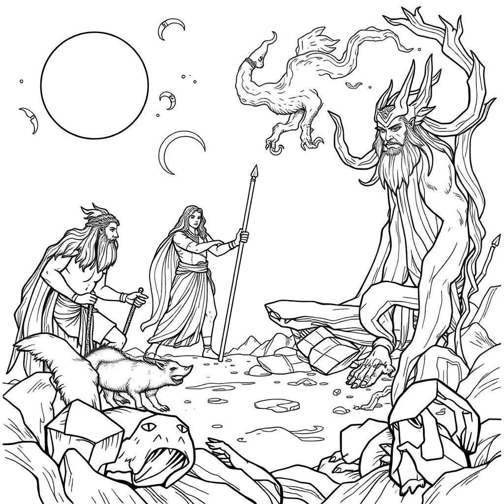 Mythology coloring page