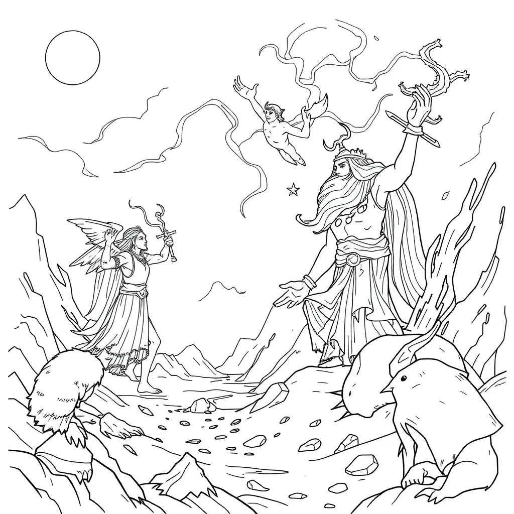 Mythology coloring page