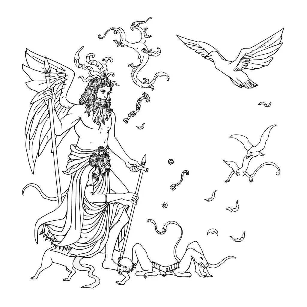 Mythology coloring page