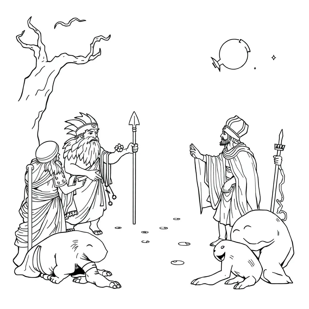 Mythology coloring page