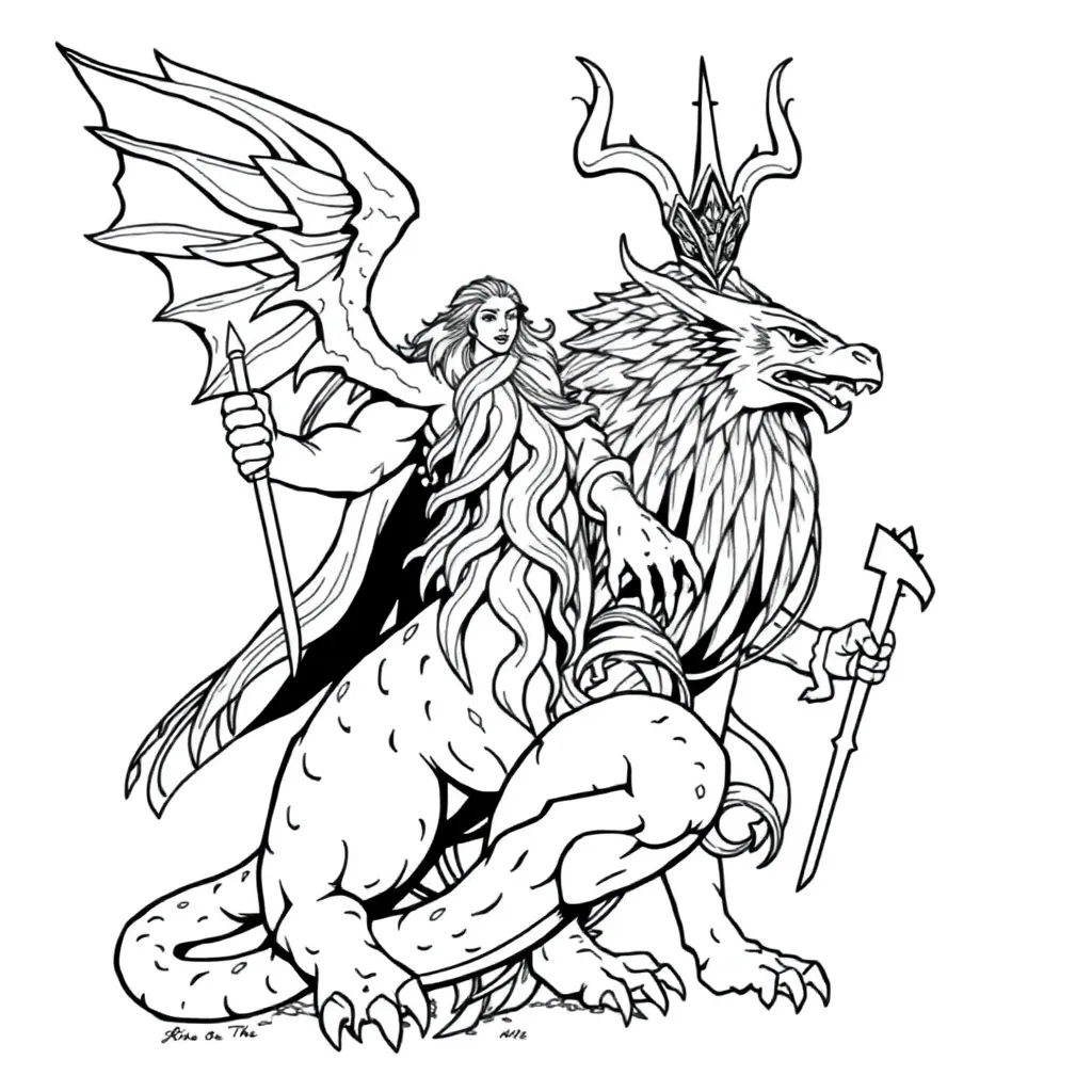 Mythology coloring page