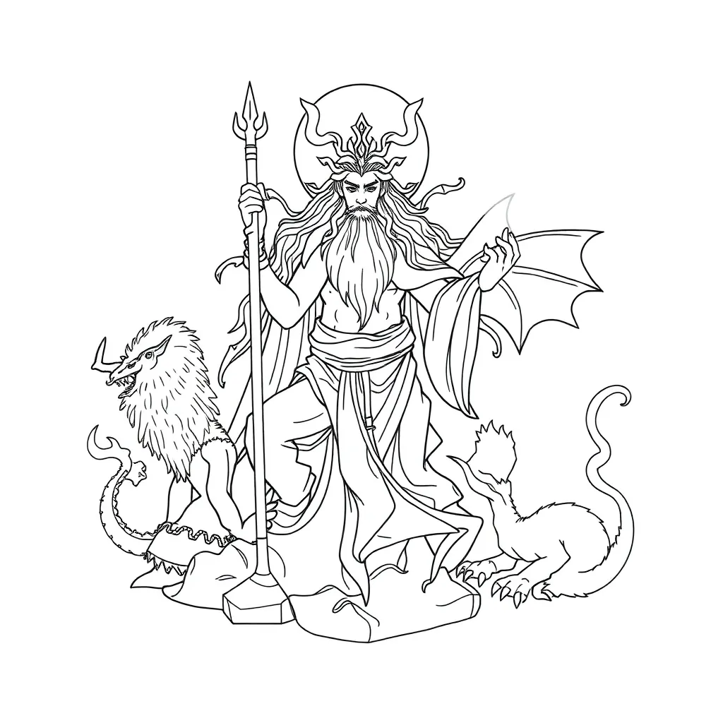 Mythology coloring page