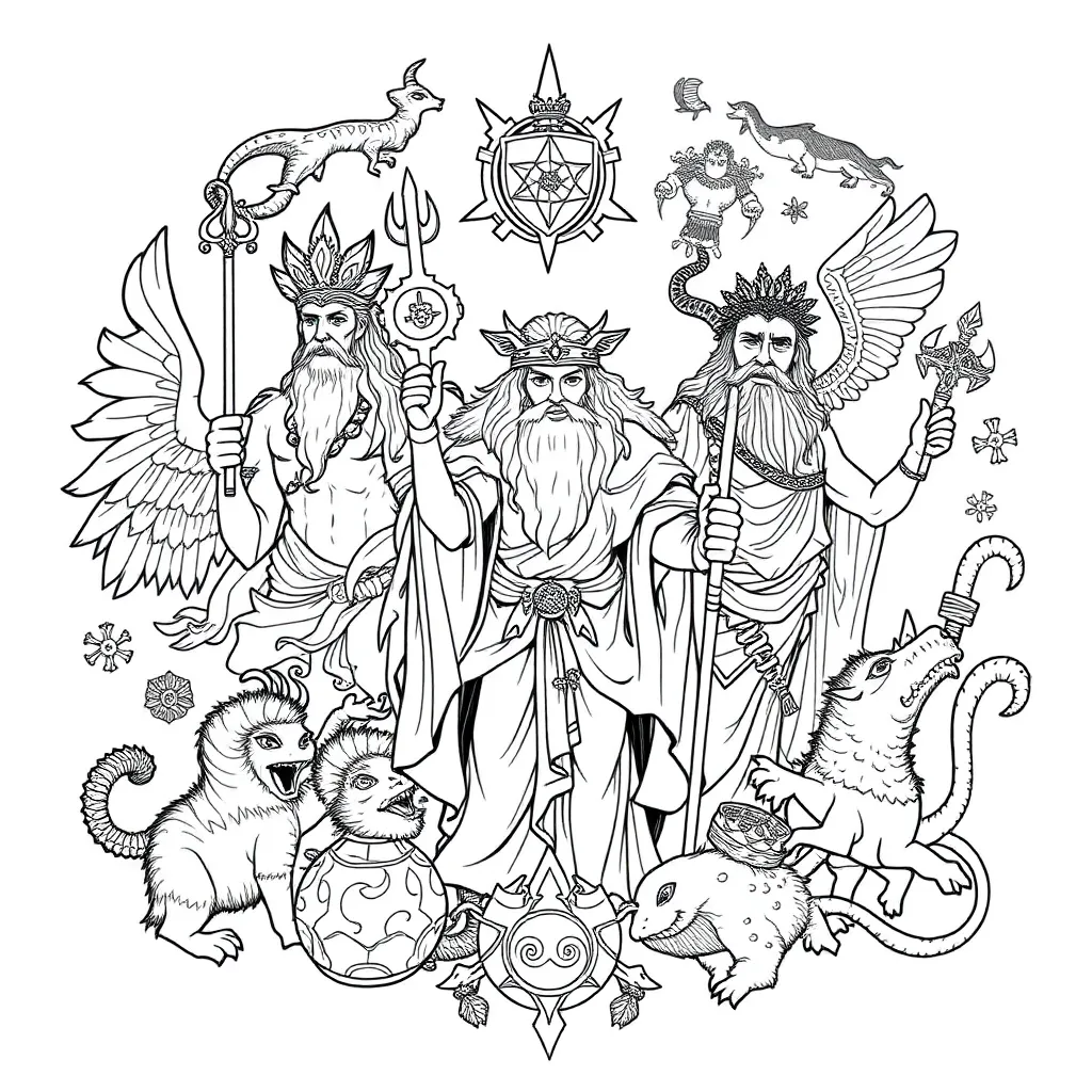 Mythology coloring page