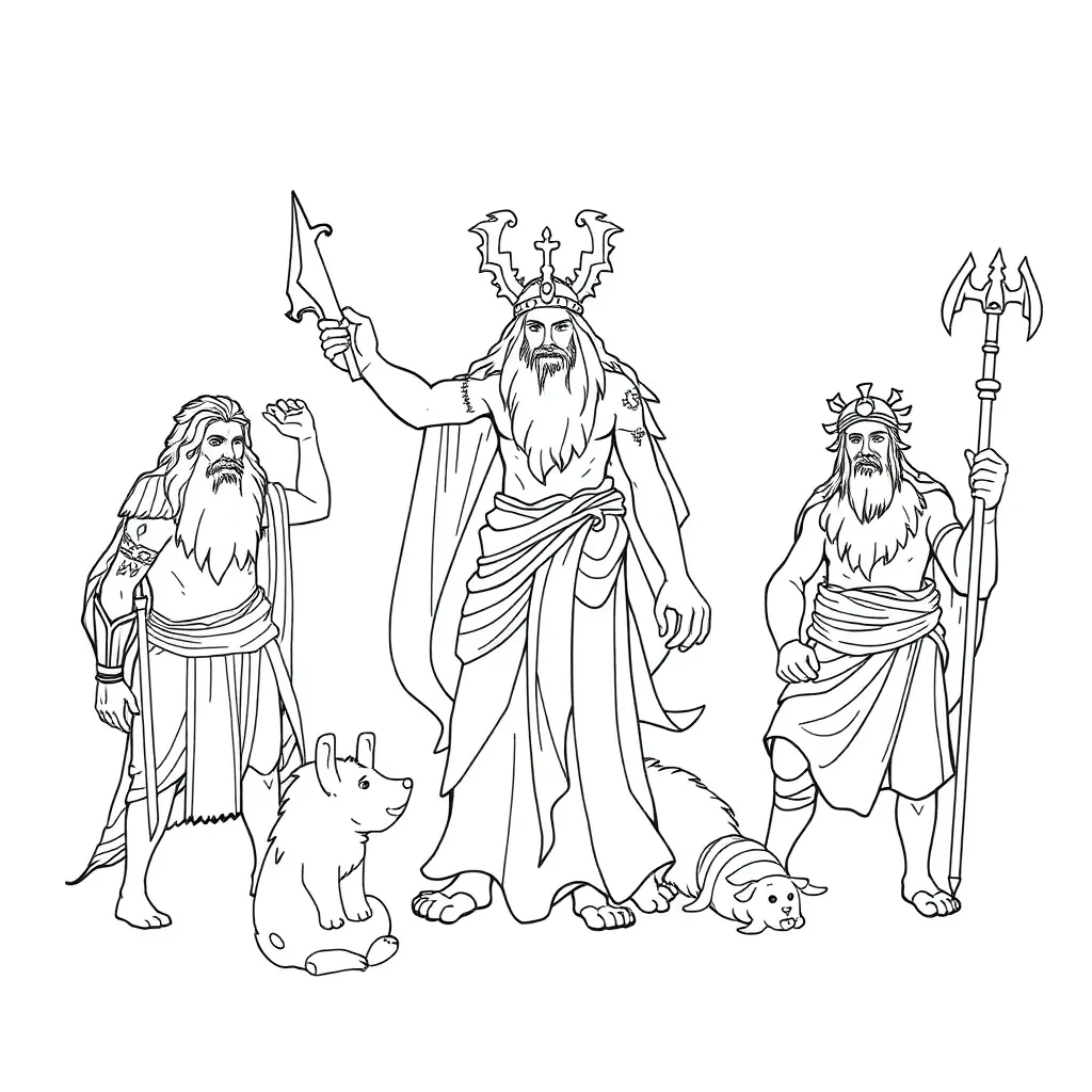 Mythology coloring page