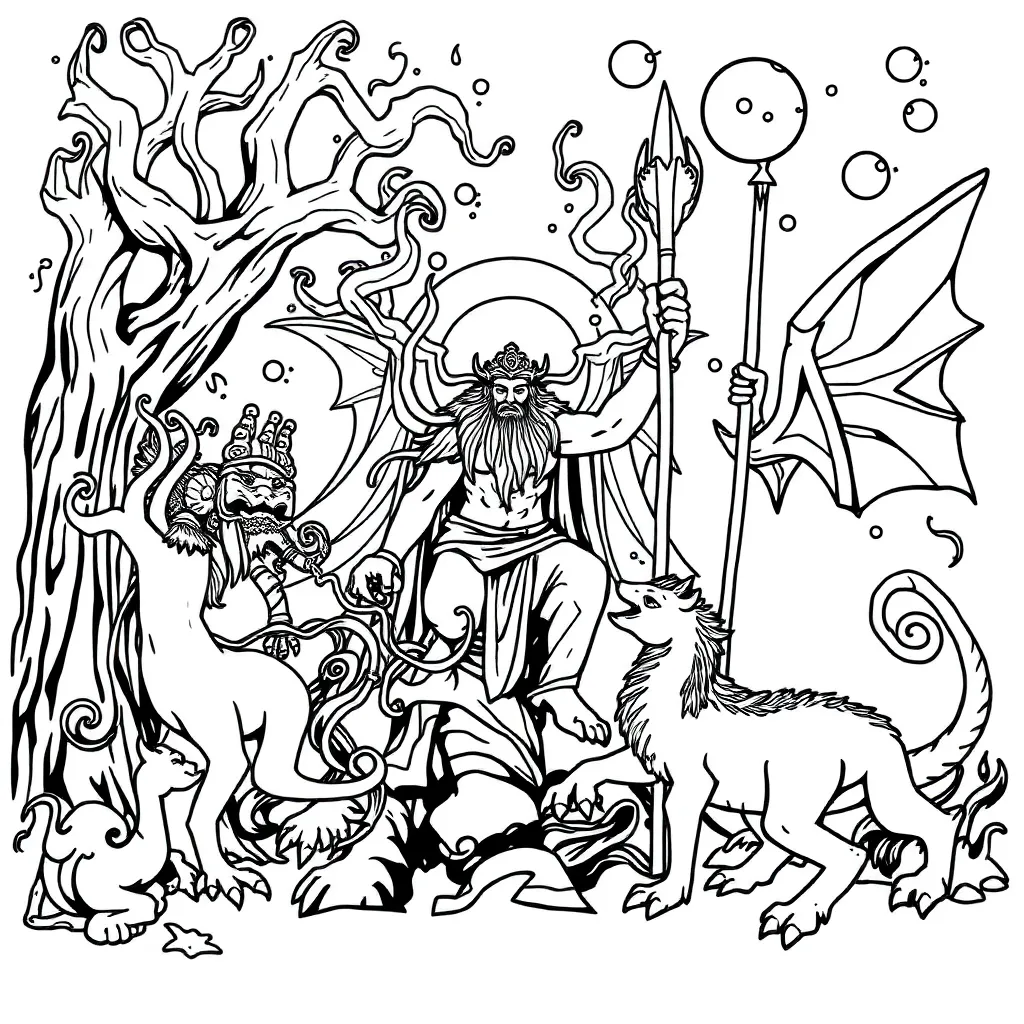 Mythology coloring page