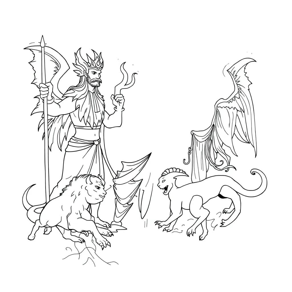 Mythology coloring page