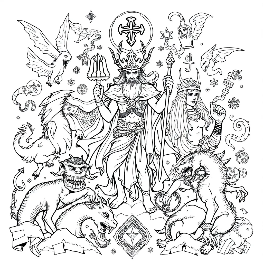 Mythology coloring page