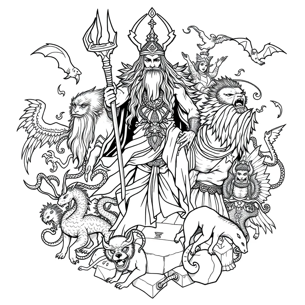 Mythology coloring page