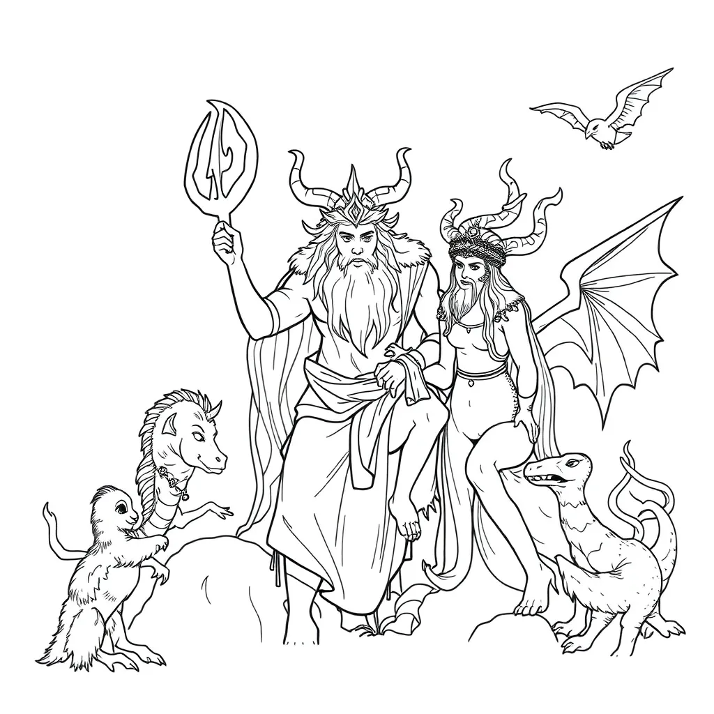 Mythology coloring page