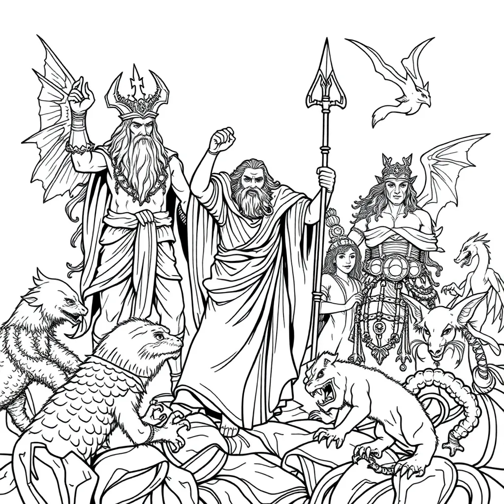 Mythology coloring page