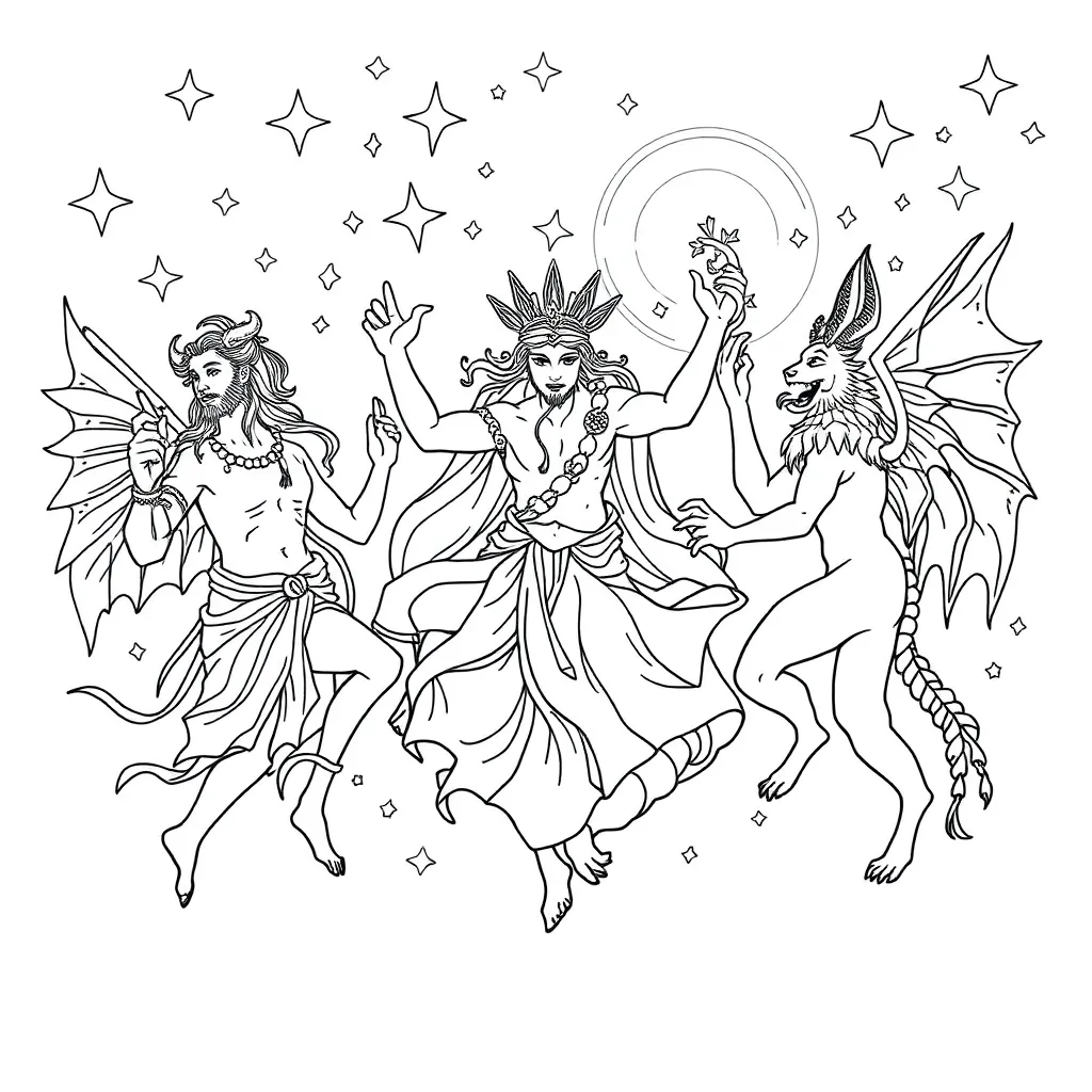 Mythology coloring page