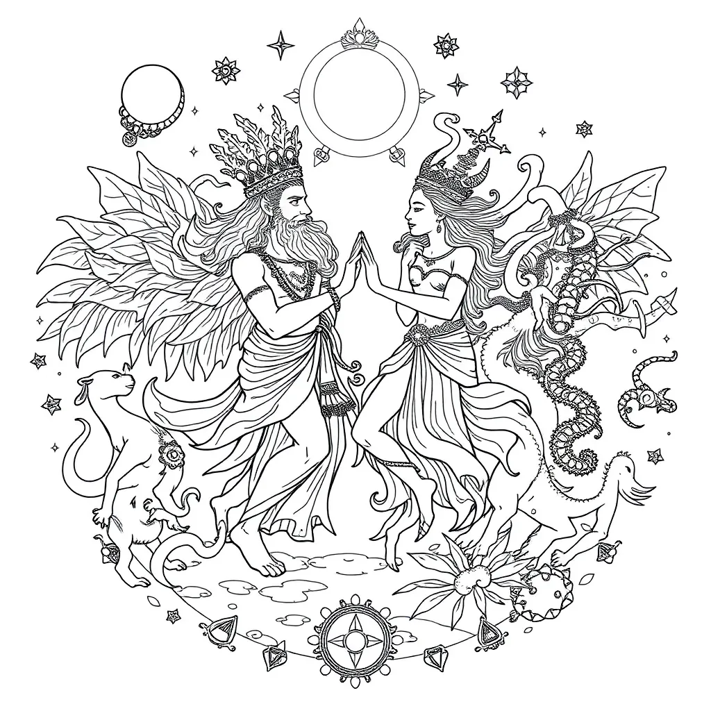 Mythology coloring page