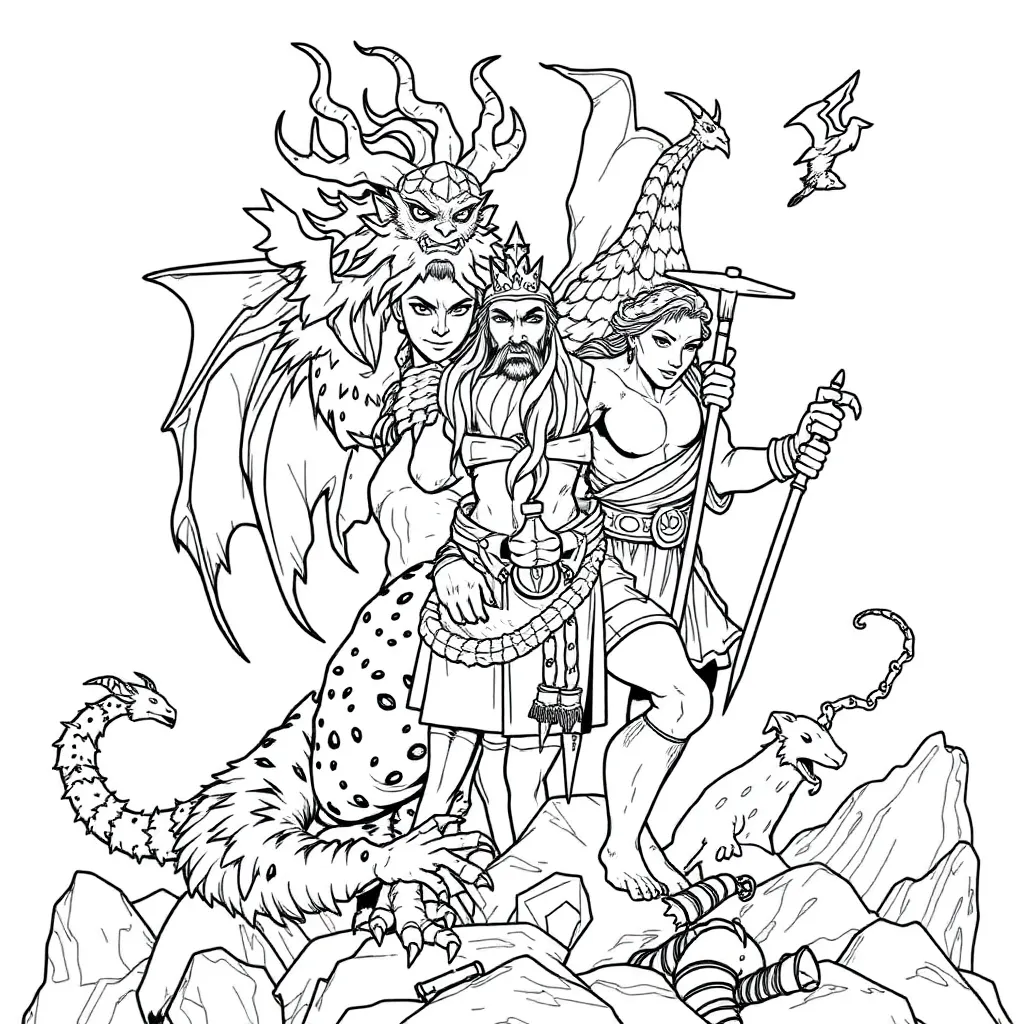 Mythology coloring page