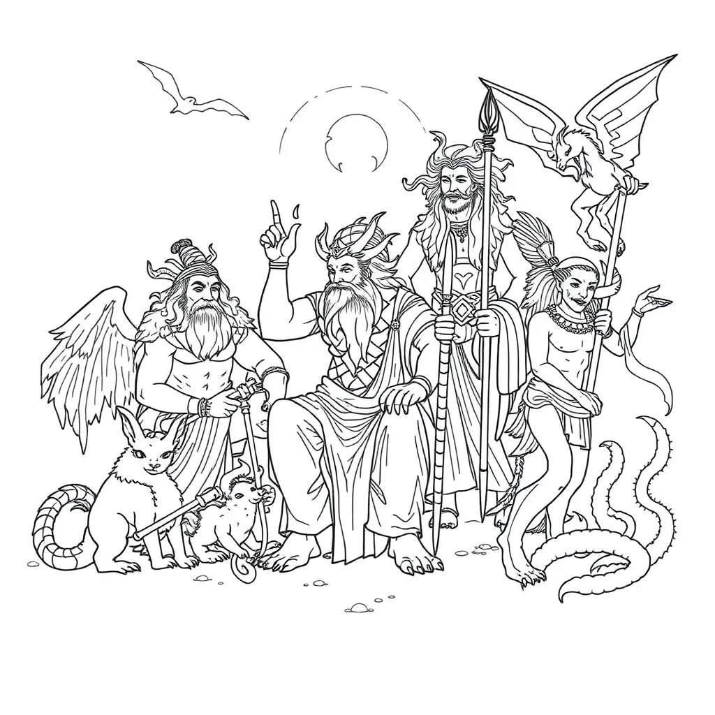 Mythology coloring page