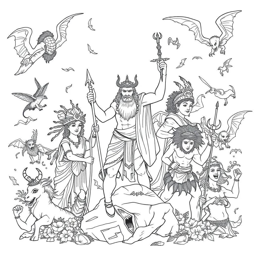 Mythology coloring page