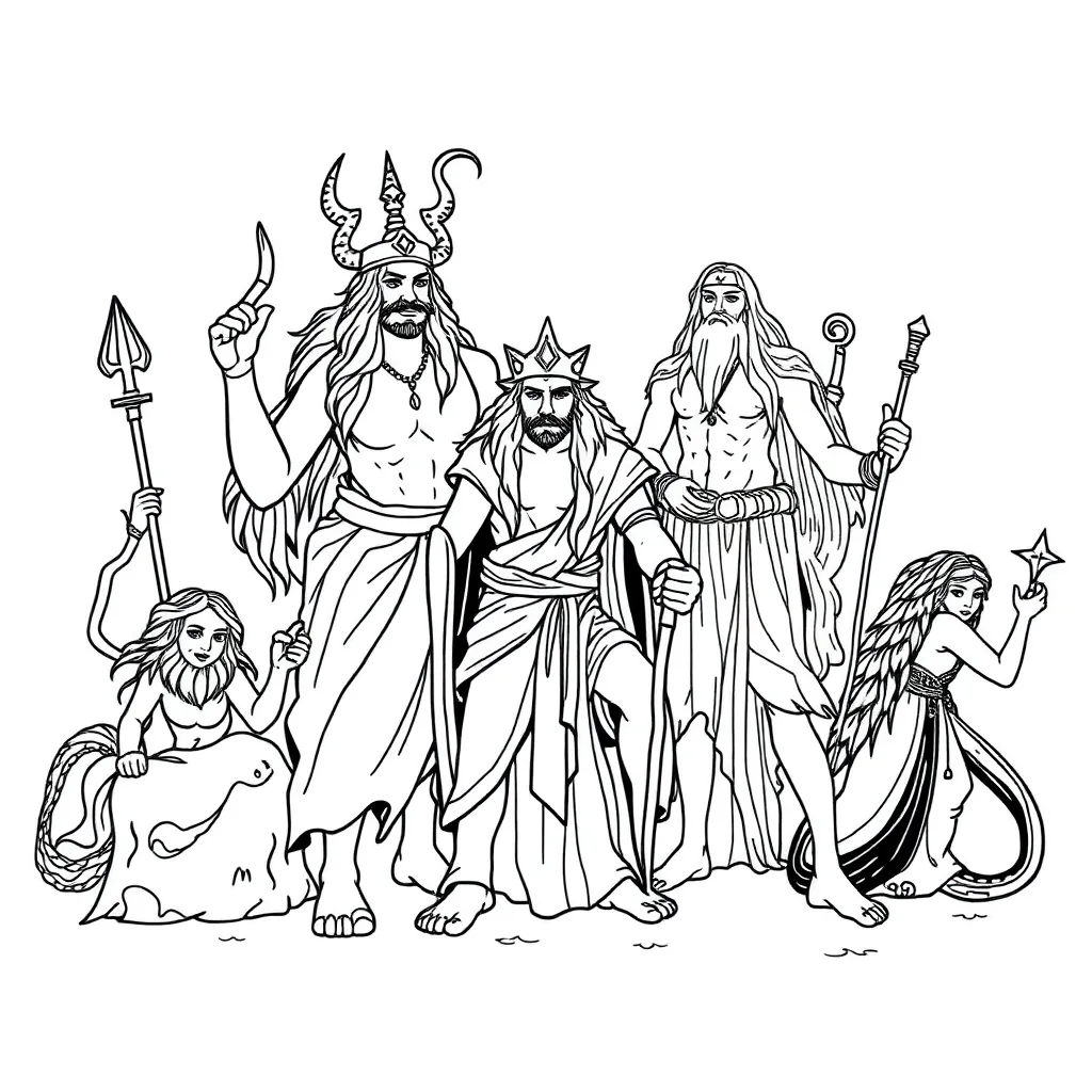 Mythology coloring page