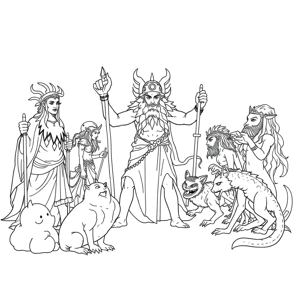 Mythology coloring page