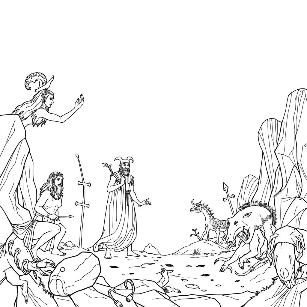 Mythology coloring page