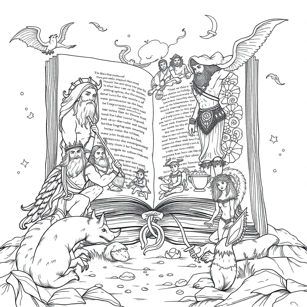 Mythology coloring page