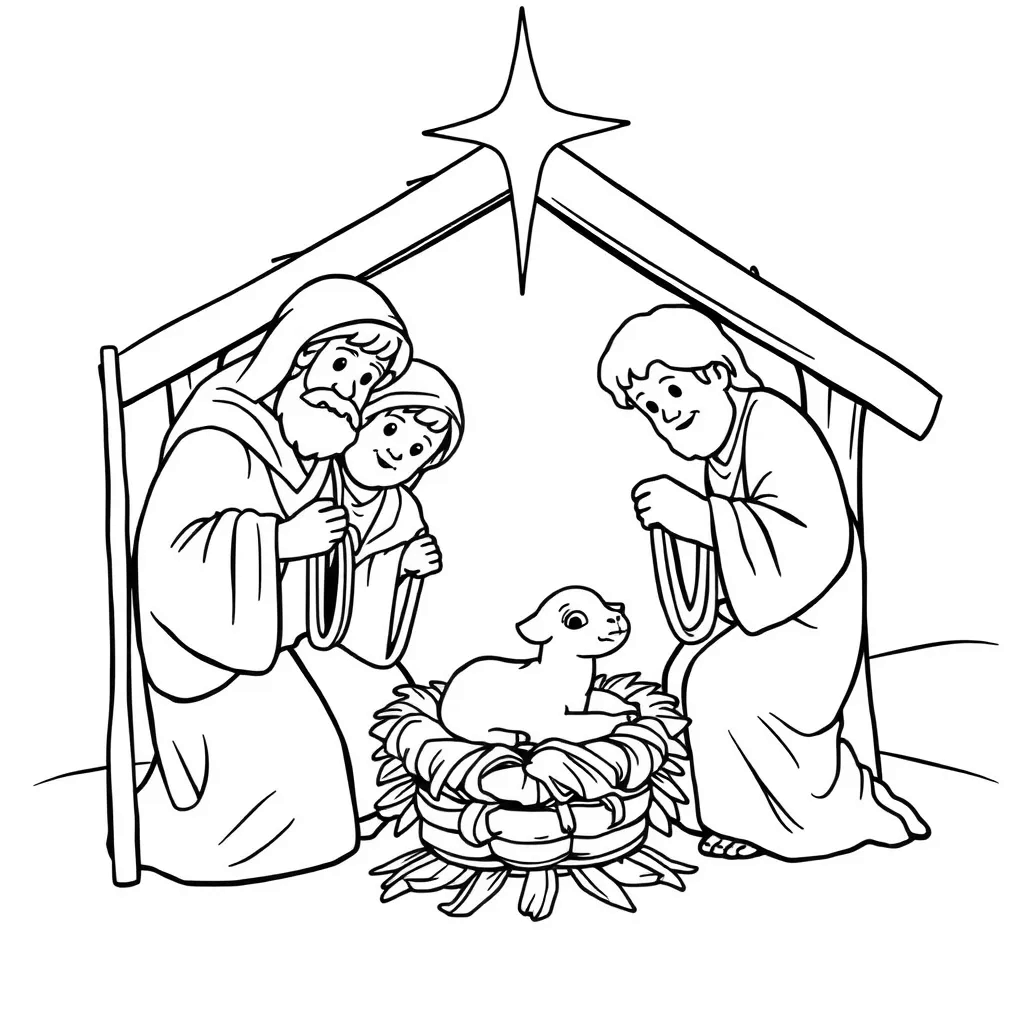 Nativity coloring page