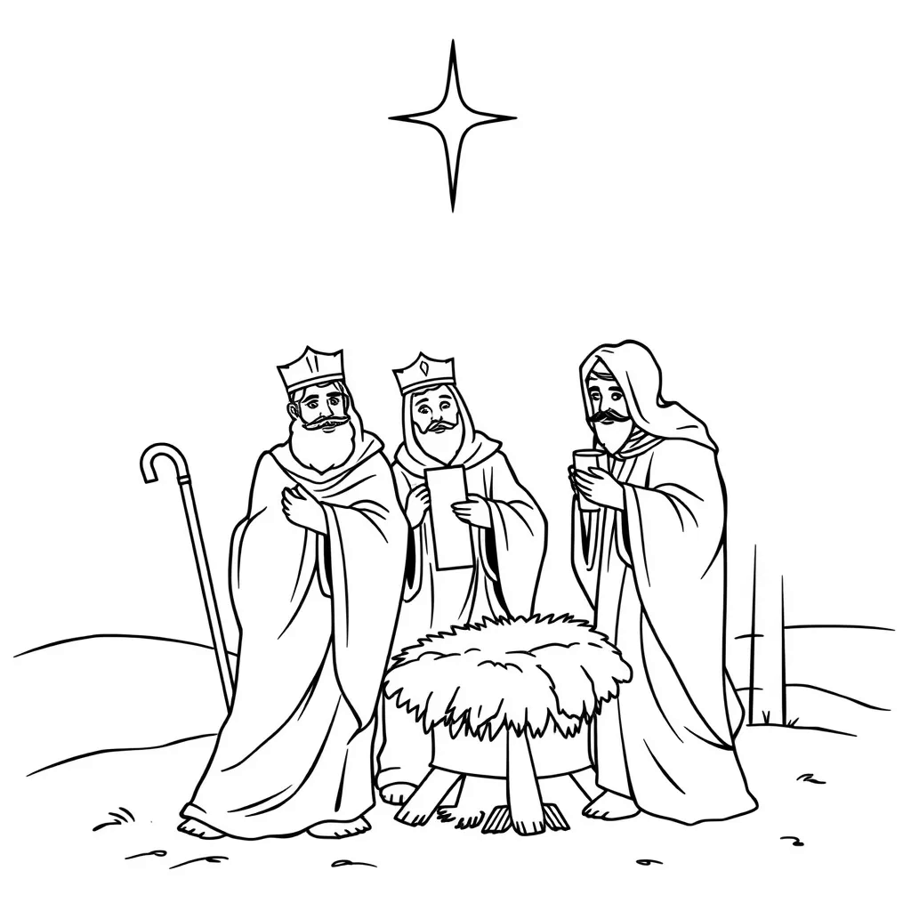 Nativity coloring page