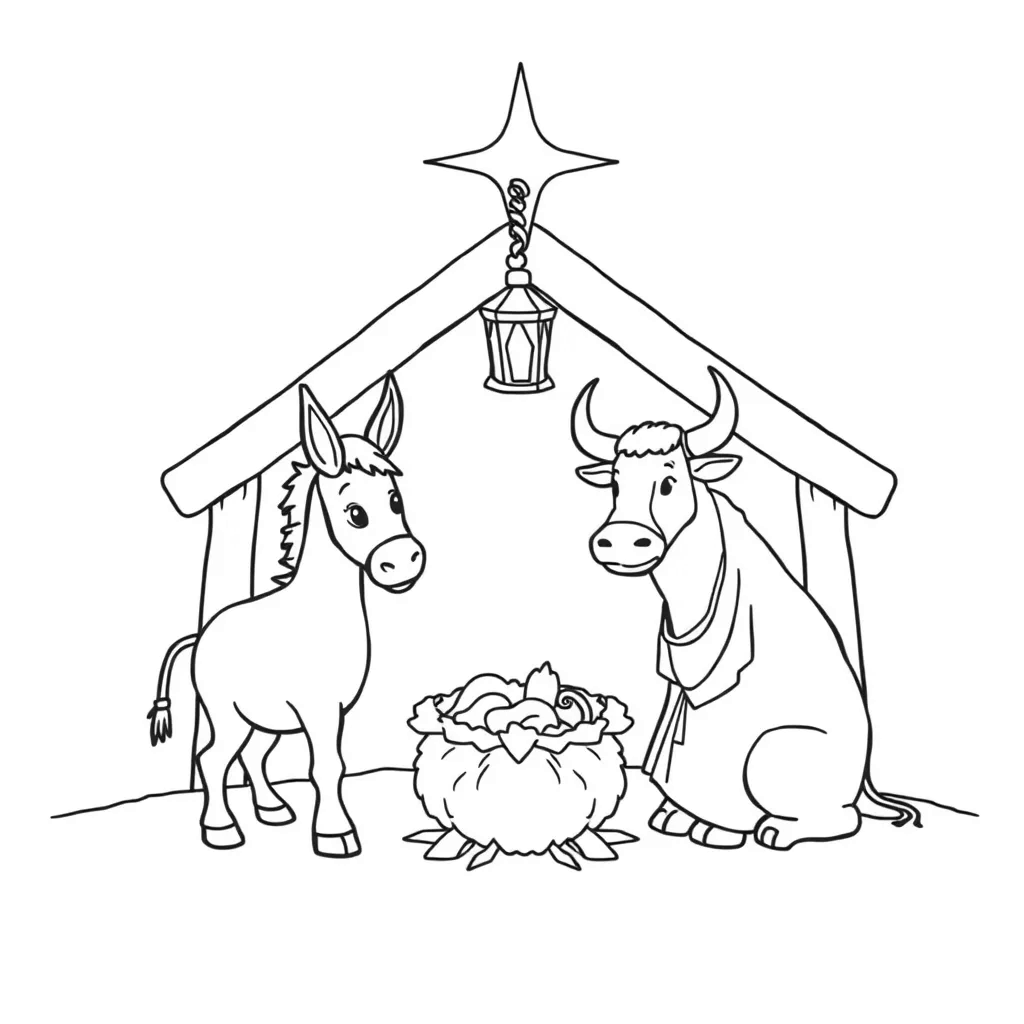 Nativity coloring page