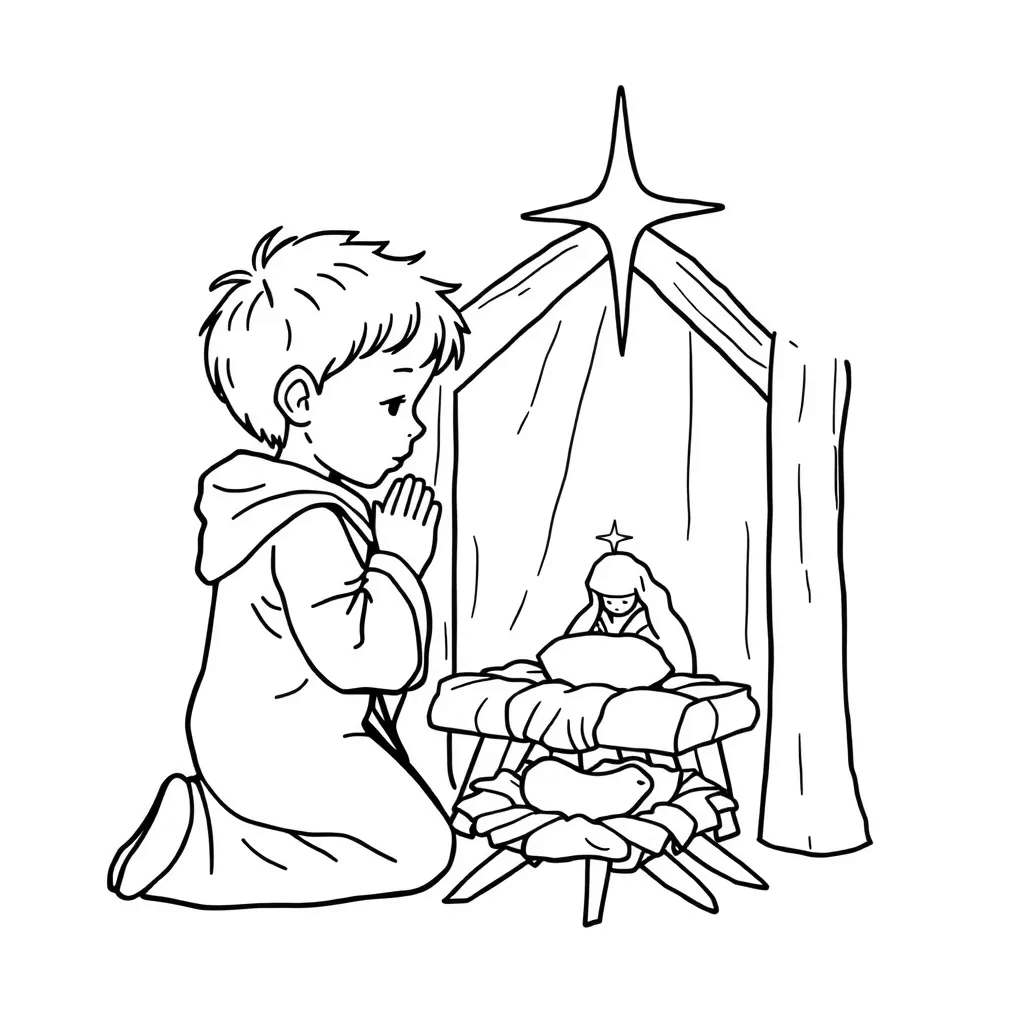 Nativity coloring page