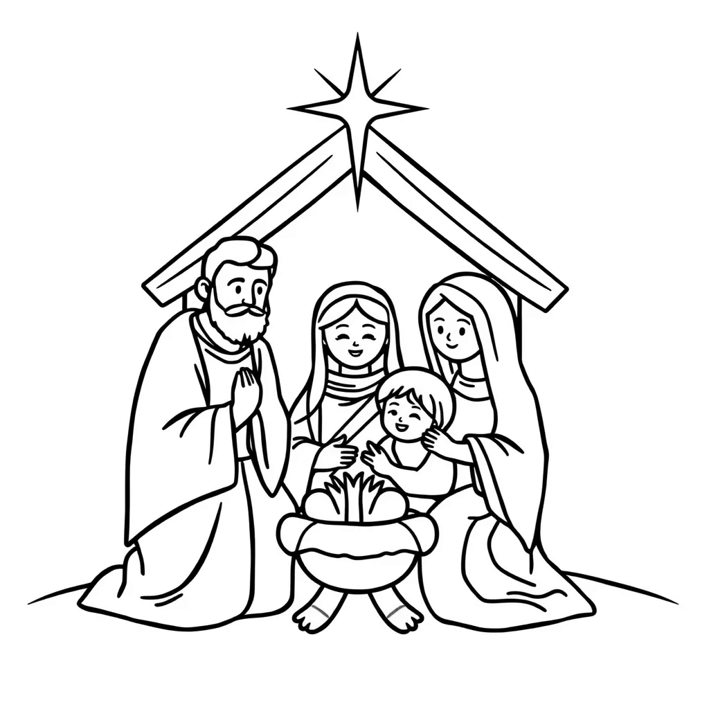 Nativity coloring page