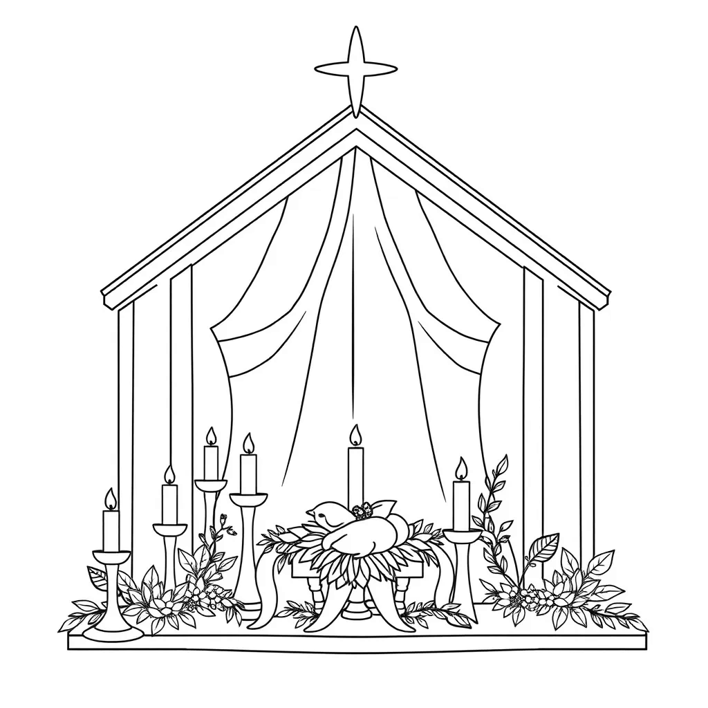 Nativity coloring page
