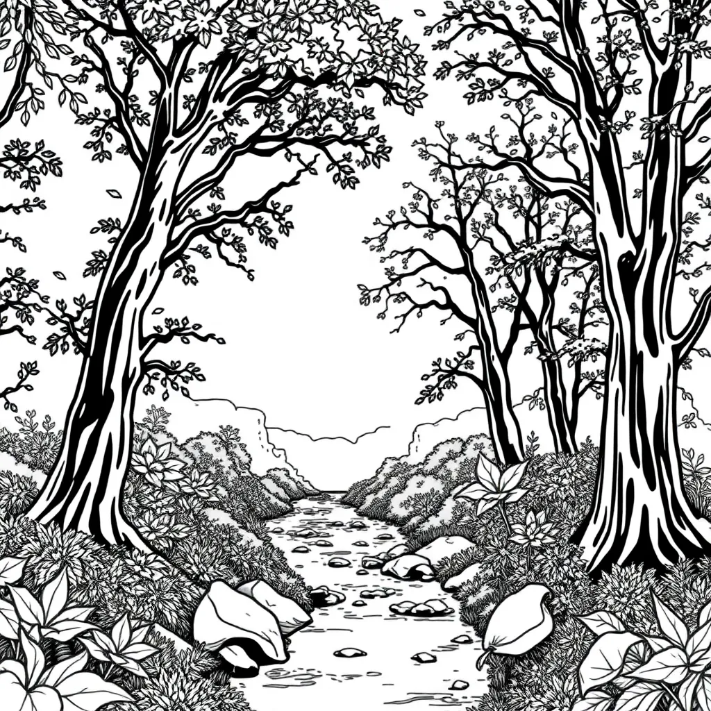 Nature coloring page