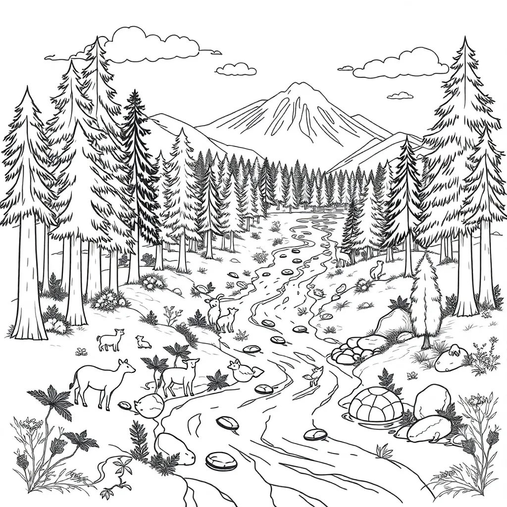 Nature coloring page