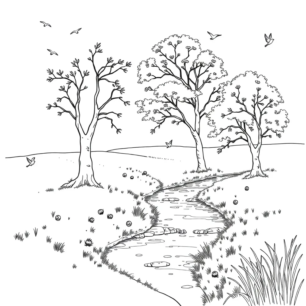 Nature coloring page