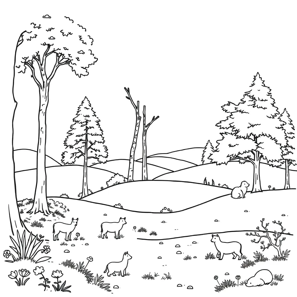 Nature coloring page