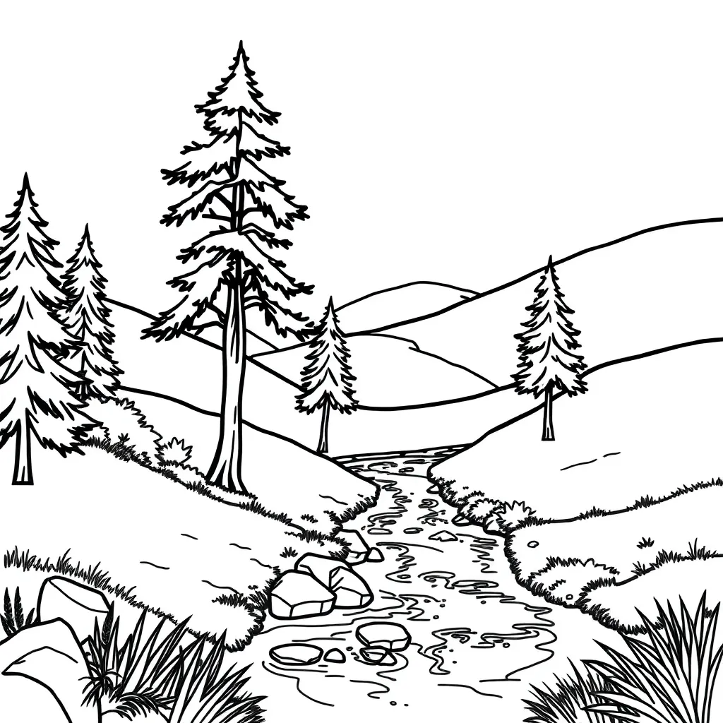 Nature coloring page