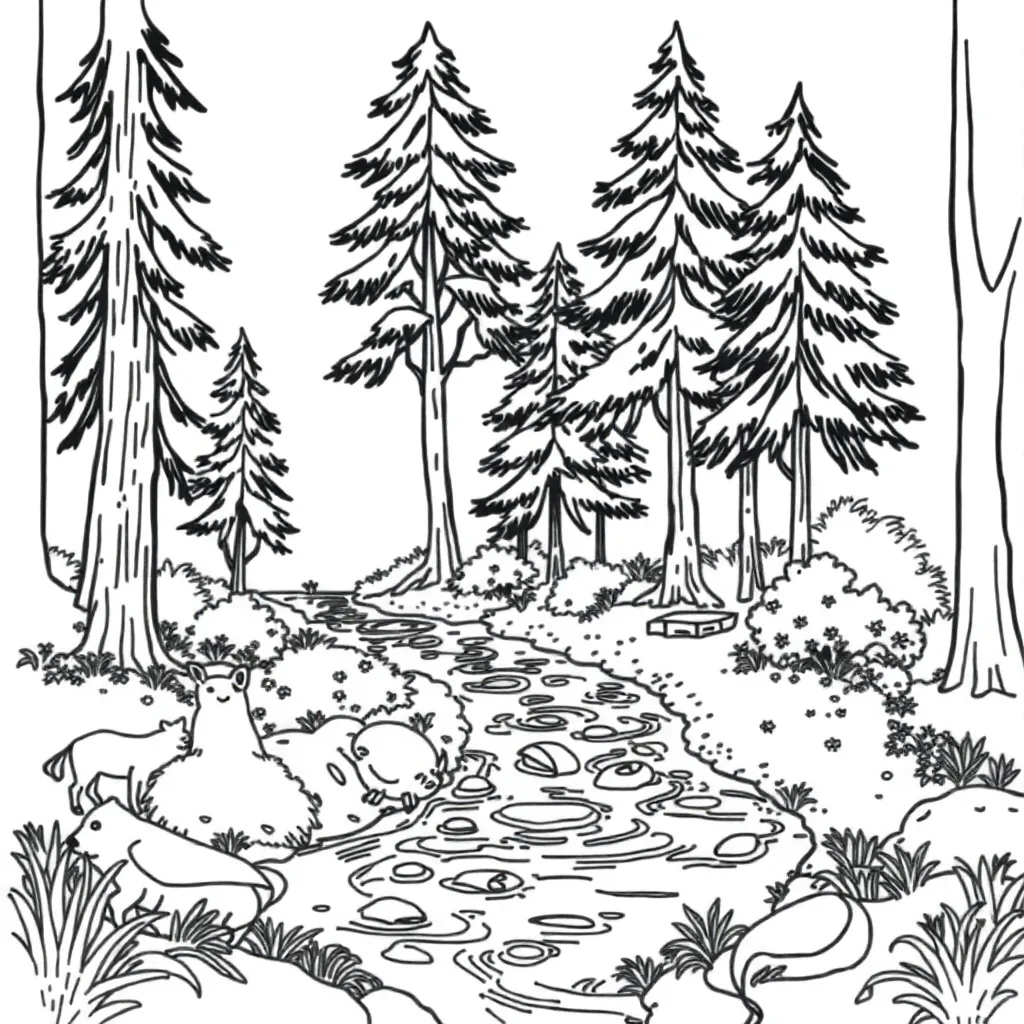 Nature coloring page
