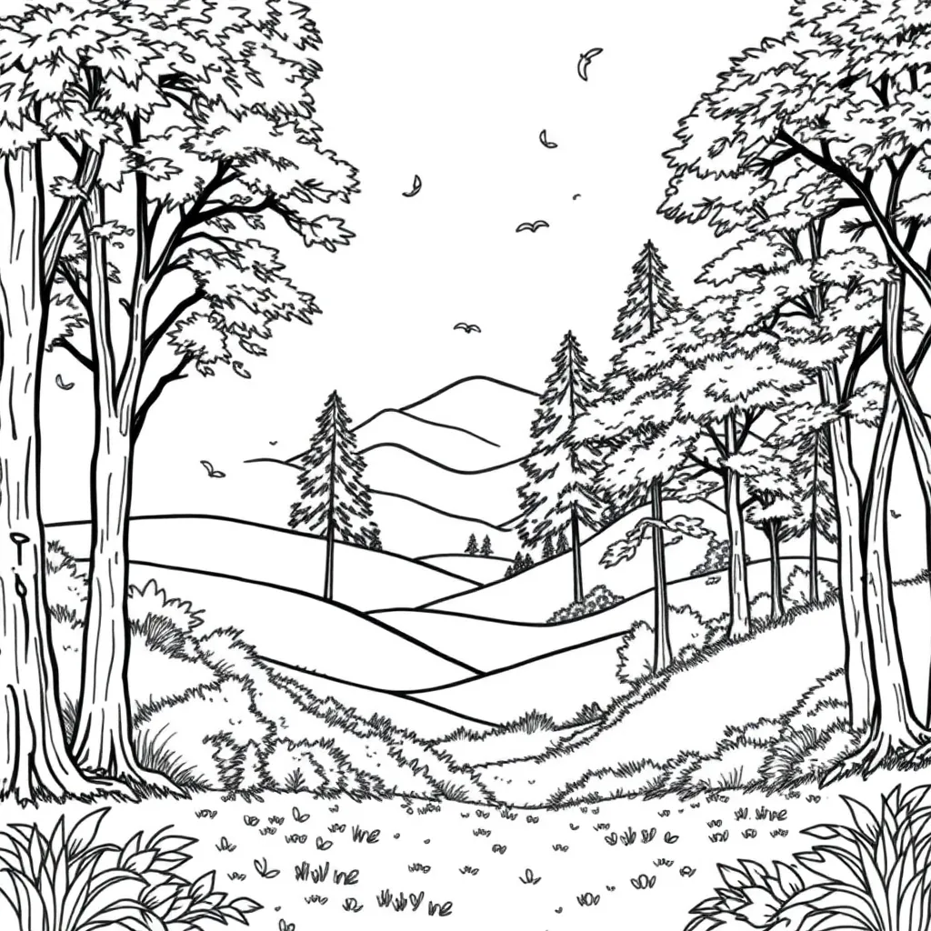 Nature coloring page