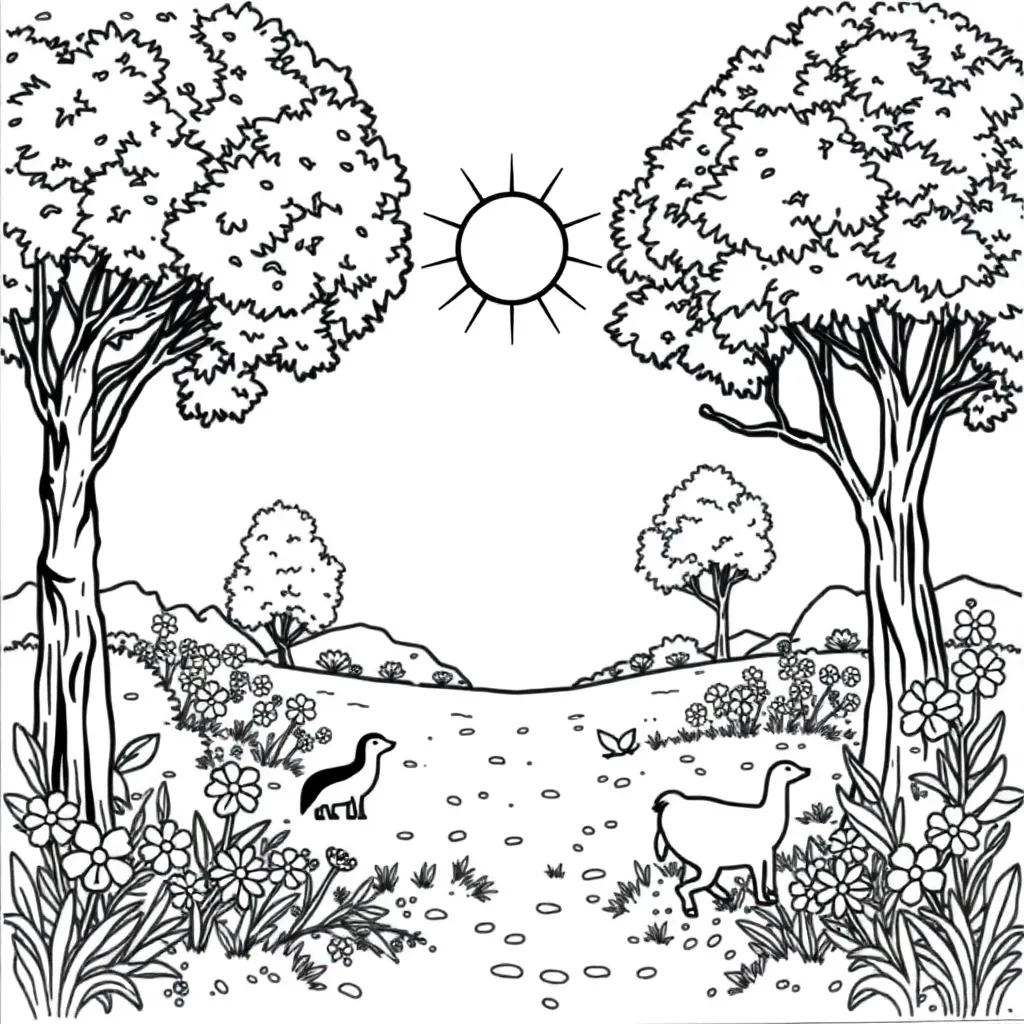 Nature coloring page