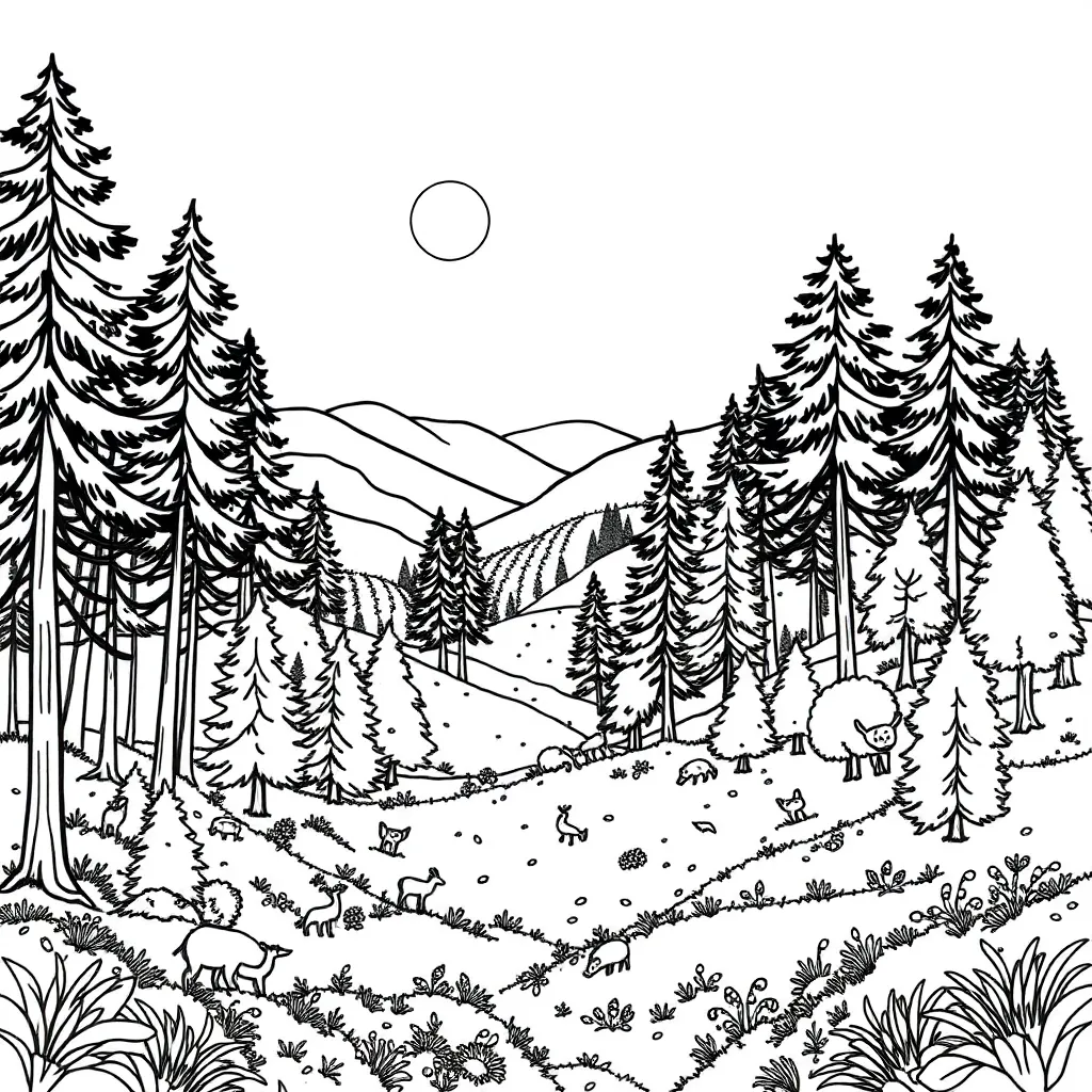 Nature coloring page