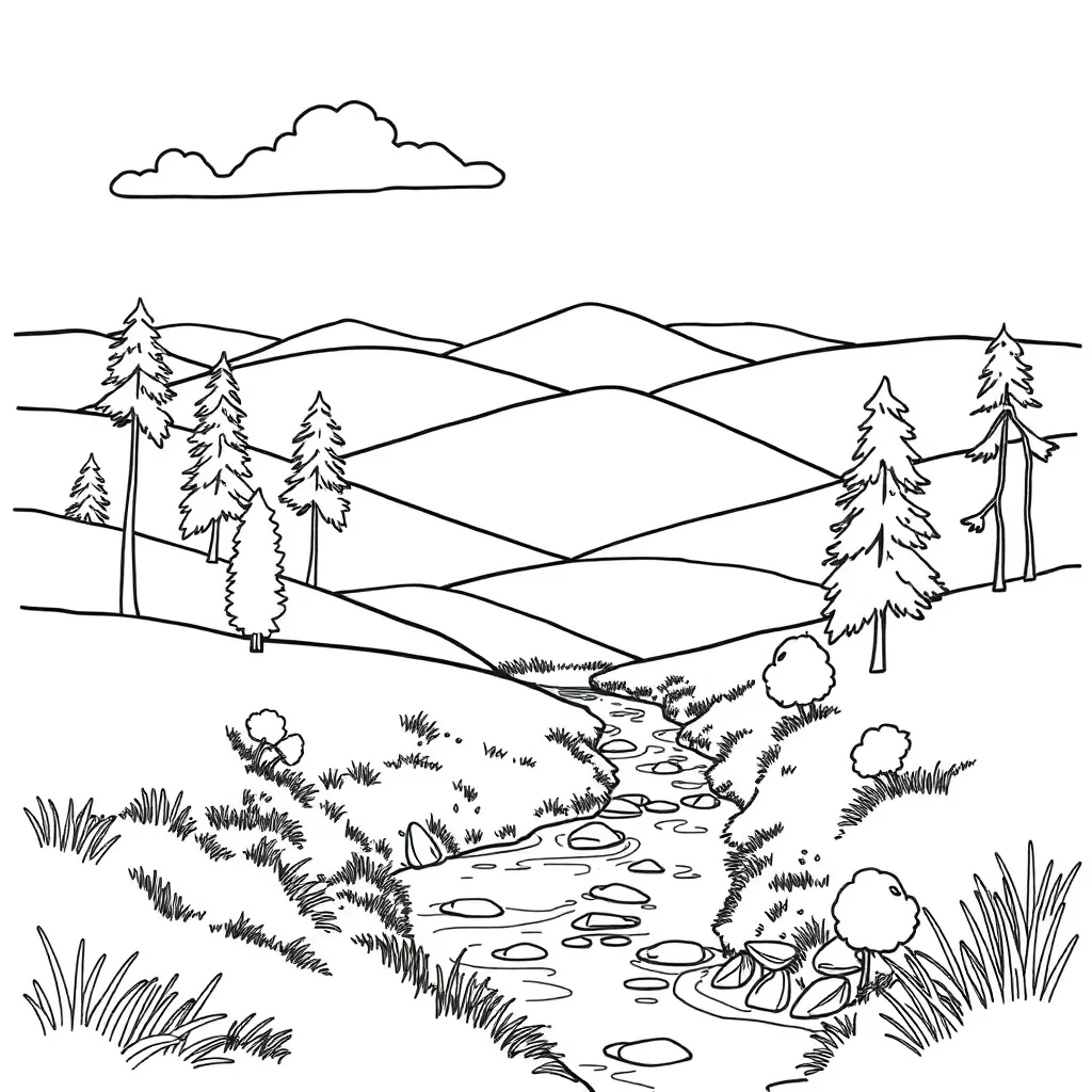 Nature coloring page