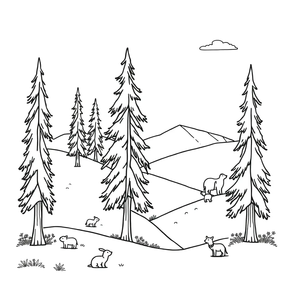 Nature coloring page
