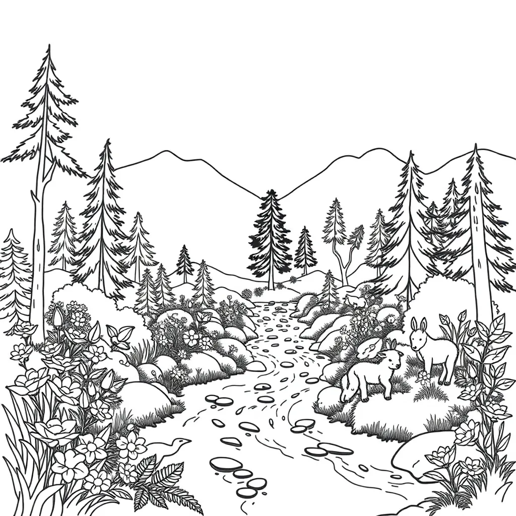 Nature coloring page