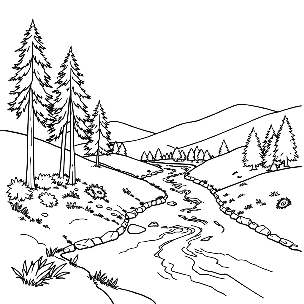 Nature coloring page