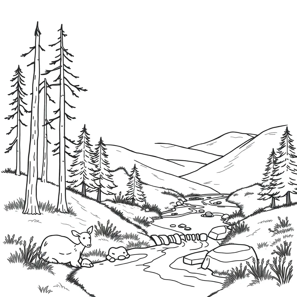Nature coloring page