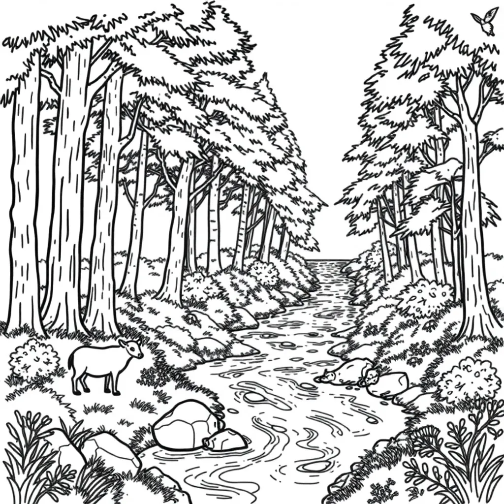 Nature coloring page