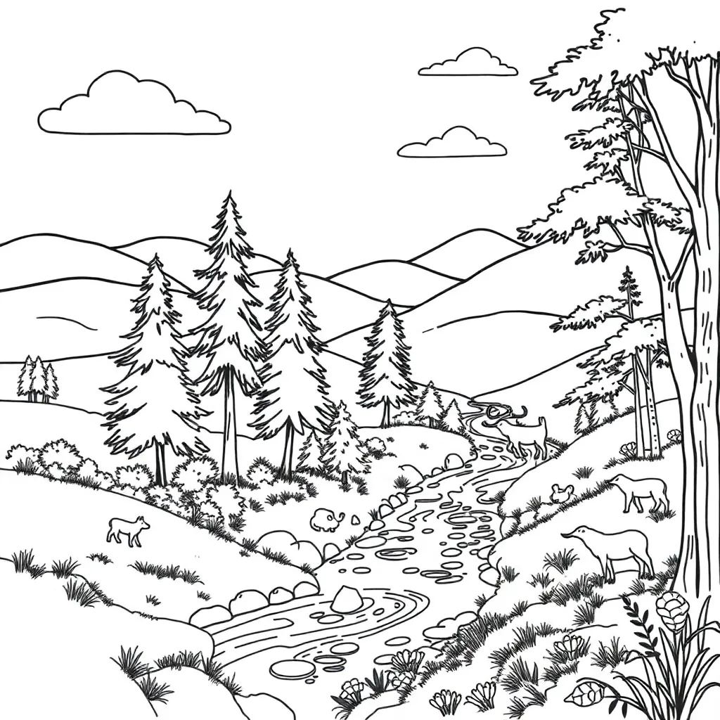 Nature coloring page