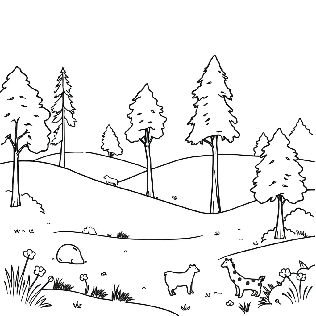 Nature coloring page