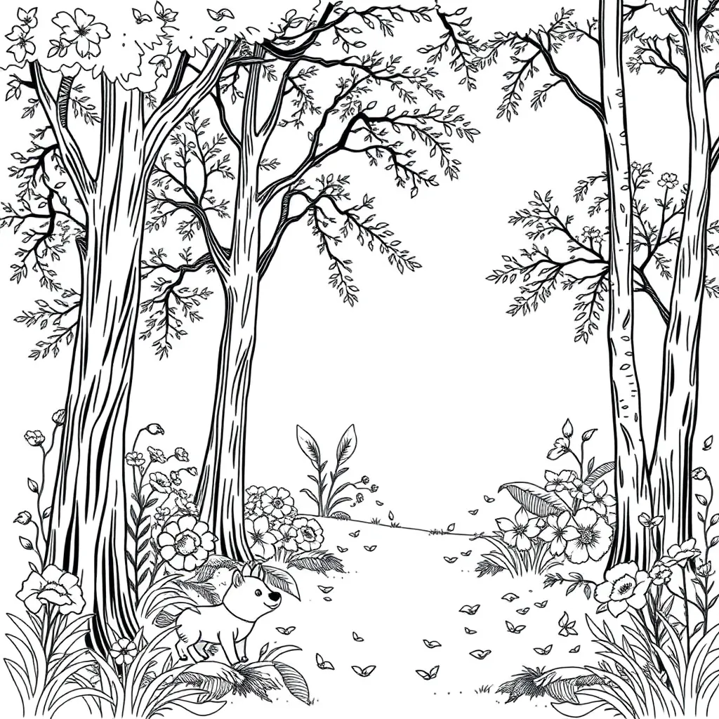 Nature coloring page