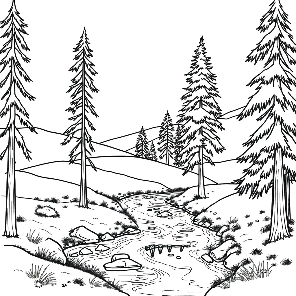 Nature coloring page